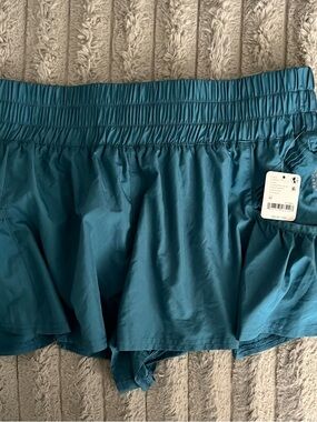 Free People Teal Athletic Shorts with Elastic Waistband